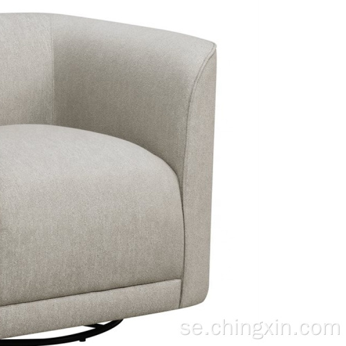 Modern Grå Tyg Swivel Arm Accent Chair
